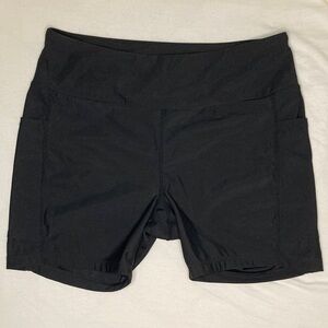 Women's Highwaisted Black Swim Shorts with Pockets Size Large